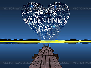 Happy Valentines day star heart - vector EPS clipart