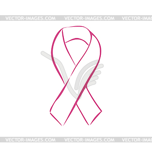 Pink ribbon National Breast Cancer Awareness Month - vector image