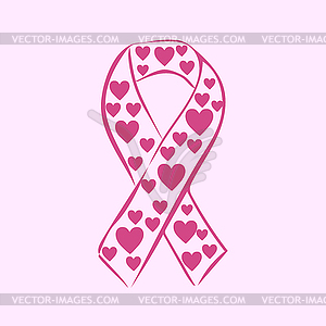 Pink ribbon National Breast Cancer Awareness Month - vector clipart