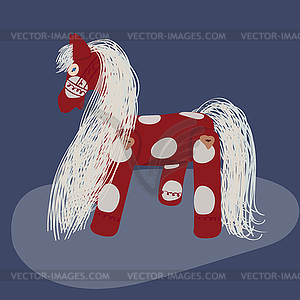 Toy red horse children - vector clipart