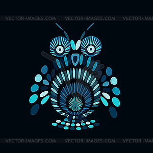 Stylized owl mosaic style - vector clip art
