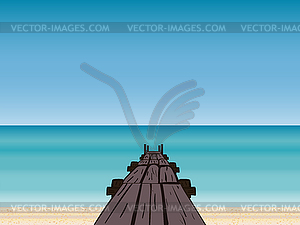 Военно-морской пирс море небо горизонт - векторное изображение