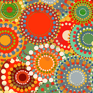 Textile color retro background ornament circles - vector image