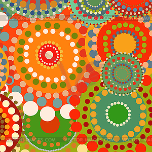 Текстильная цвет ретро фон орнамент круги - векторный эскиз