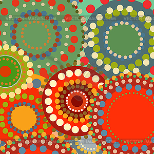 Текстильная цвет ретро фон орнамент круги - рисунок в векторном формате