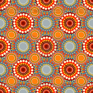 Seamless vintage retro pattern orange textile - vector clipart