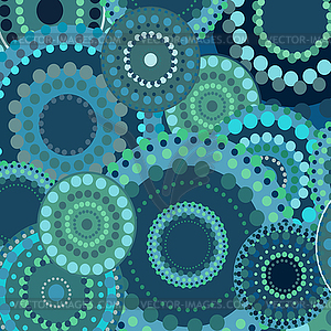 Vintage circular retro ornament background blue - vector image