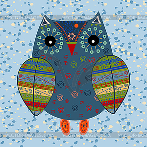 Cute owl with ethnic ornament - vector EPS clipart