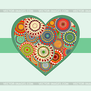 Vintage heart with ribbon romantic background - vector clipart