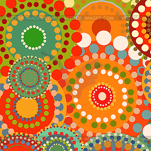 Textile color retro background ornament circles - vector clipart