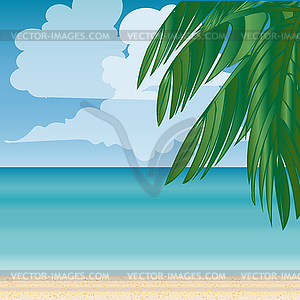 Palm beach horizon Tourism journey sea - vector image