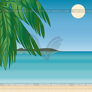 Palm beach horizon Tourism journey sea - vector clip art