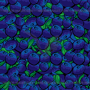 Seamless background bright blueberry berries - vector clipart