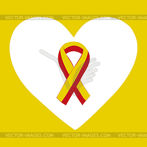 World Hepatitis Day 28 July yellow red ribbon - vector clipart