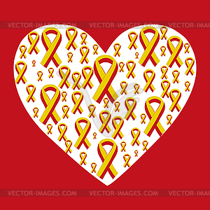 World Hepatitis Day 28 July yellow red ribbon - vector clip art