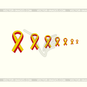 World Hepatitis Day 28 July yellow red ribbon - vector clip art