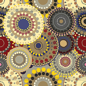 Seamless retro pattern with vivid colorful painted - color vector clipart