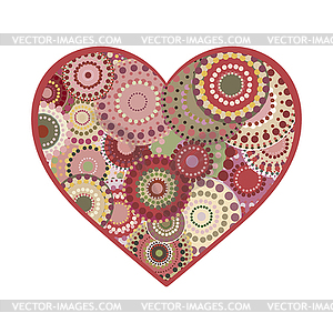 Vintage heart greeting card - vector clipart