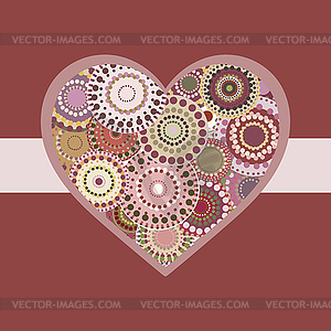 Romantic bright colorful heart pink ribbon - vector EPS clipart