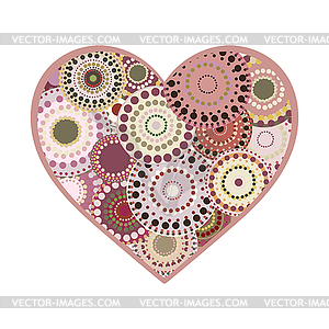 Romantic bright colorful heart greeting card - vector clipart