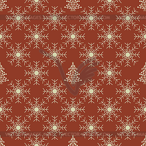 Christmas snowflakes seamless background - vector clipart