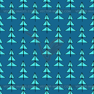 Christmas trees seamless pattern - vector image