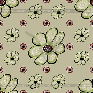 Abstract flower seamless pattern background - vector image