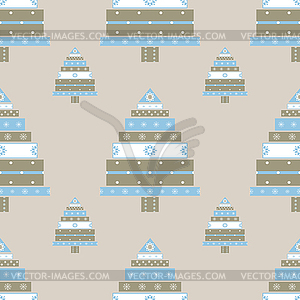 Christmas tree gifts seamless pattern - vector image