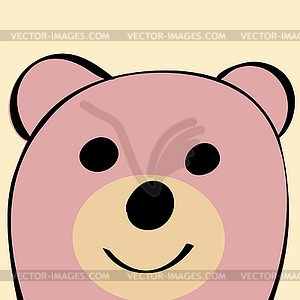 Bear Funny cartoon animal toy - vector clipart