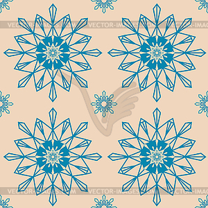 Christmas snowflakes seamless background - vector image