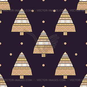 Christmas tree gifts seamless pattern - vector clip art