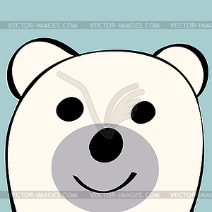 White Bear funny cartoon animal toy - vector image