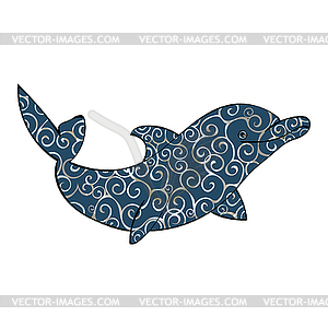 Dolphin sea animal silhouette  - vector clipart