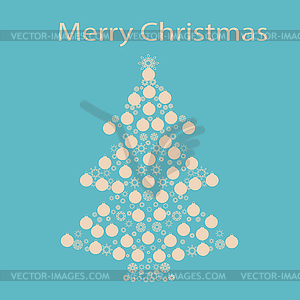 Christmas tree ball card background - vector clip art