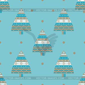 Christmas tree gifts seamless pattern - vector clipart