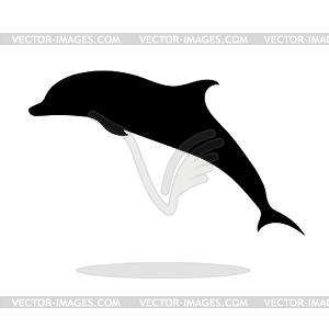 Dolphin sea animal black silhouette - vector clip art