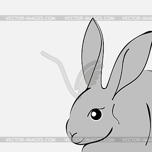 Grey easter rabbit white background Animal - vector image
