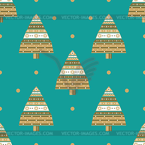 Christmas tree gifts seamless pattern - vector clip art