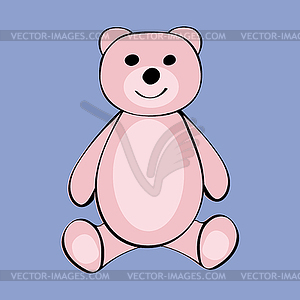 Медведь смешная игрушка мультяшный животных - векторный рисунок