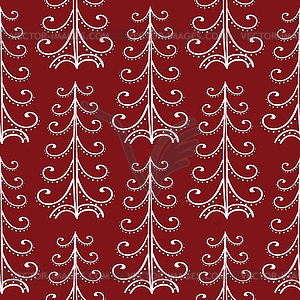 Christmas trees vintage seamless pattern - vector image