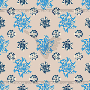 Sea seamless pattern blue background - color vector clipart