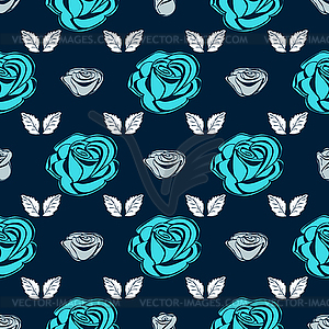 Seamless pattern Bud roses - vector clipart / vector image