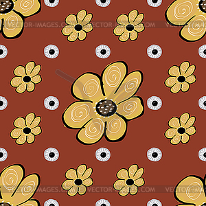 Abstract flower seamless pattern background - vector clipart