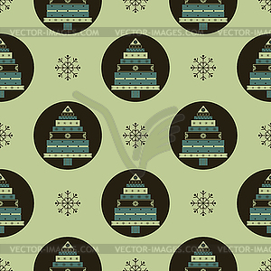 Christmas tree gifts seamless pattern - vector clipart