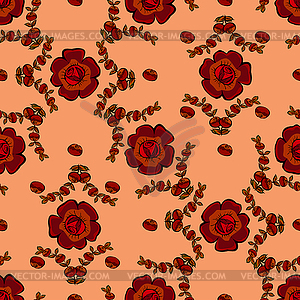 Abstract berries floral seamless pattern - vector clip art