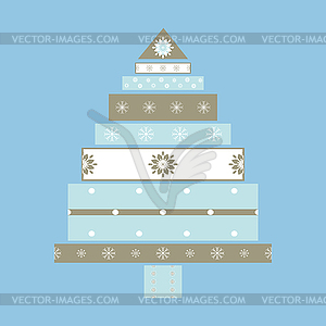 Christmas tree gifts card background - vector image