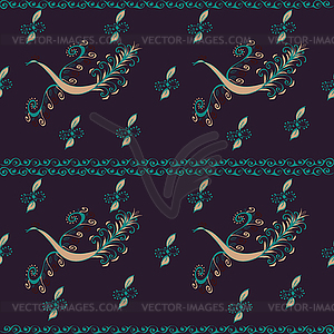 Vintage fairy bird - vector clip art
