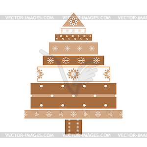 Christmas tree gifts card background - vector clipart