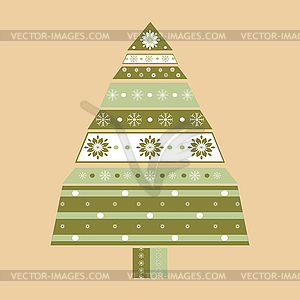Christmas tree card background - vector image