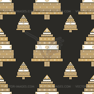 Christmas tree gifts seamless pattern - vector clipart